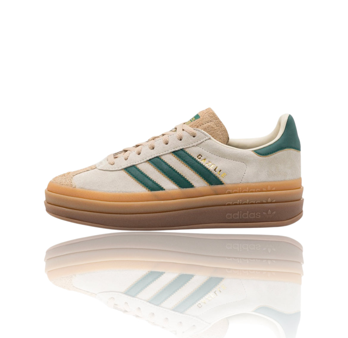 Adidas Gazelle Bold Magic Beige Collegiate Green (w)