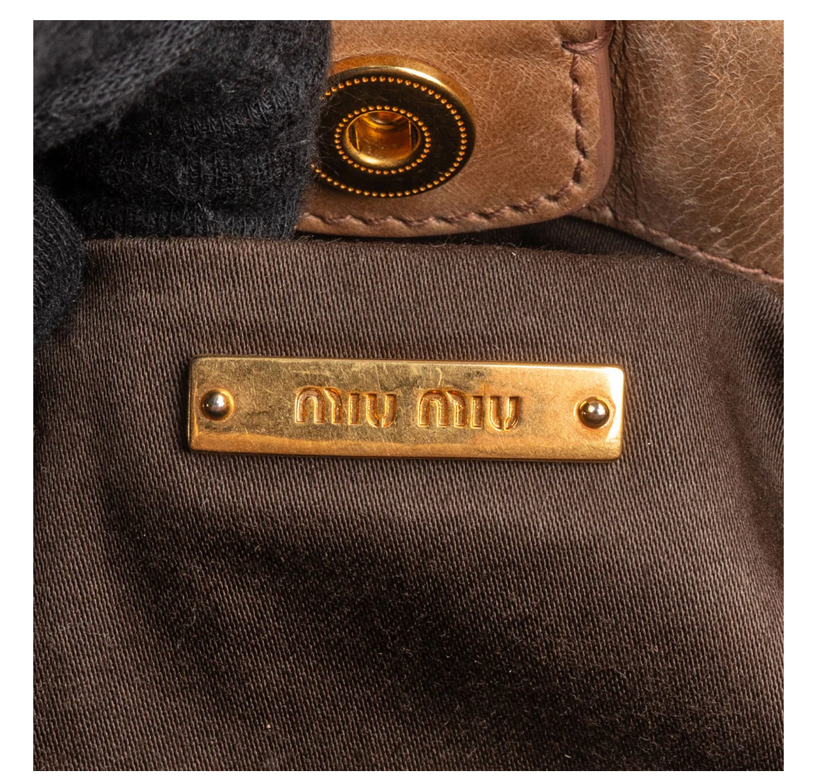 Miu Miu Vitello Lux Leather Small Satchel Handbag