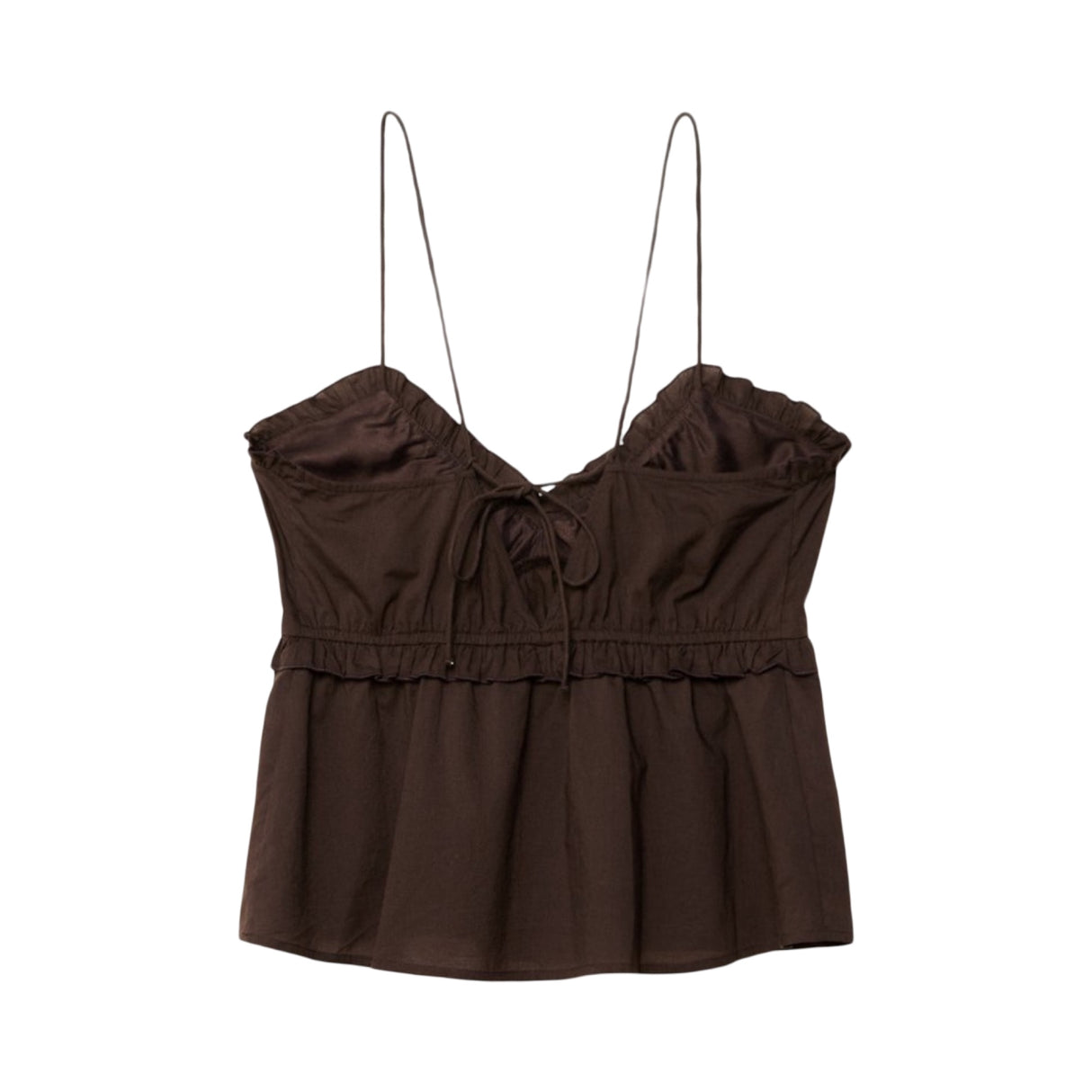 Stradivarius Straps Bluse dark Brown