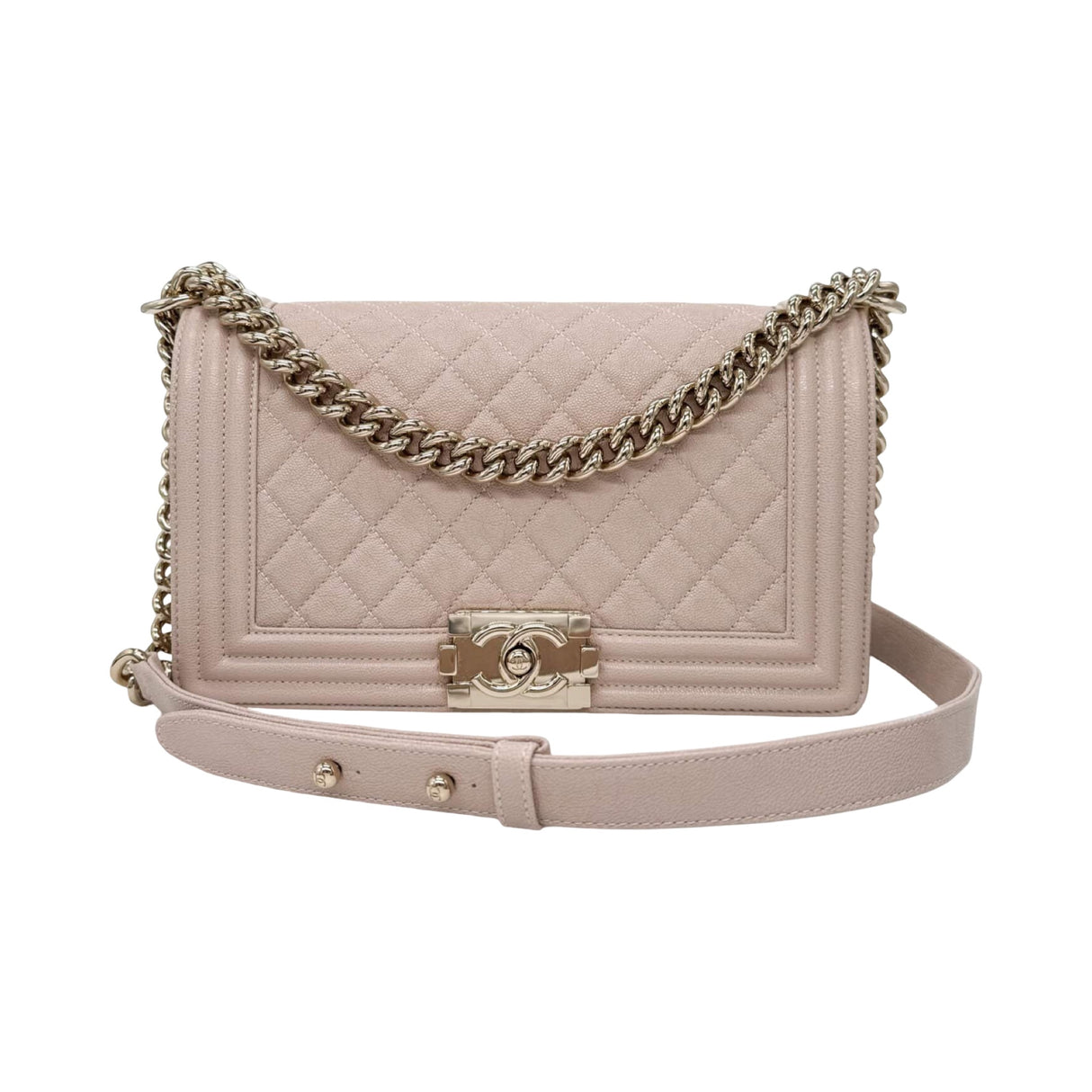 Chanel Boy Blush Nude Caviar Leather