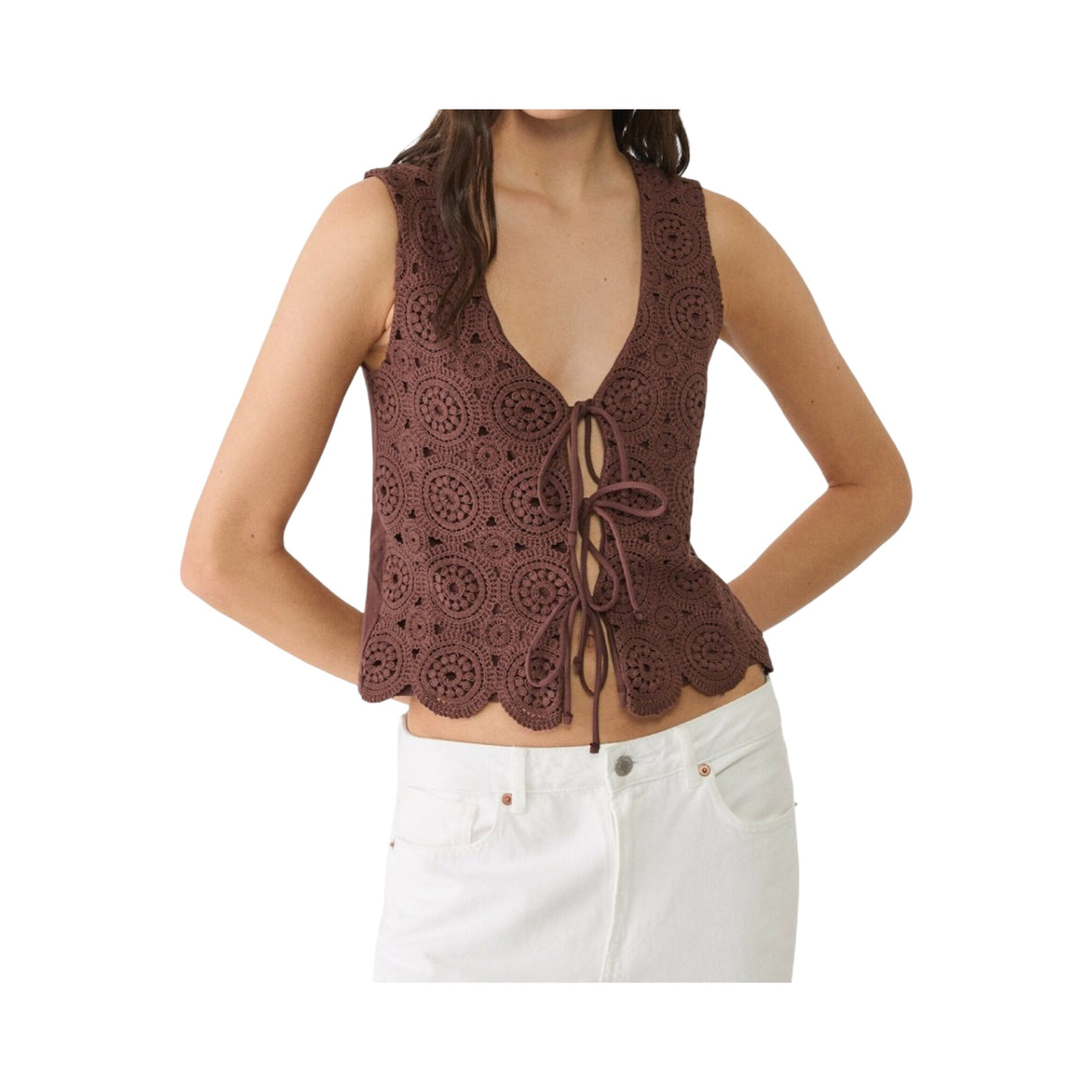 Stradivarius Weste Braun