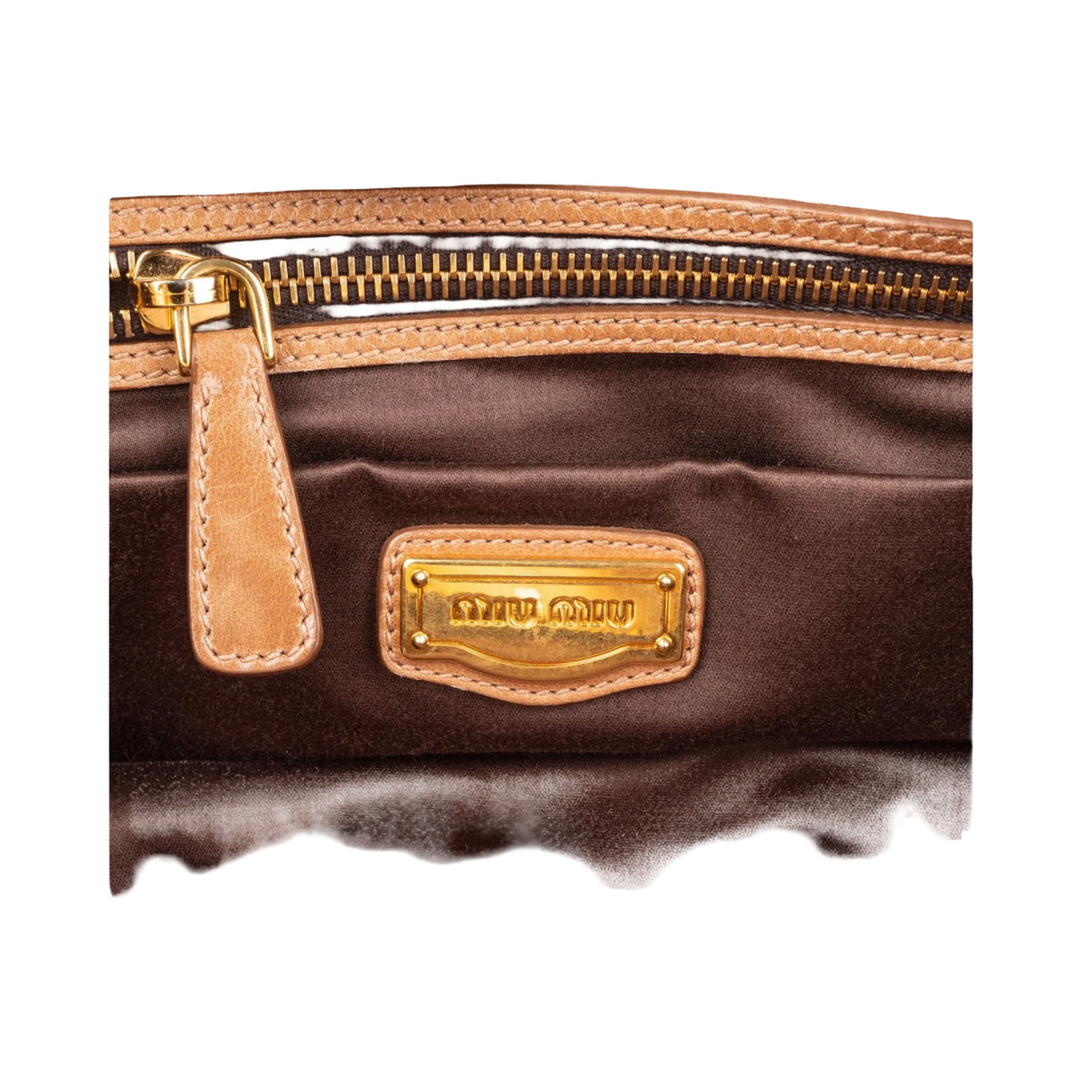 Miu Miu Vitello Lux Leather Satchel Tote Handbag