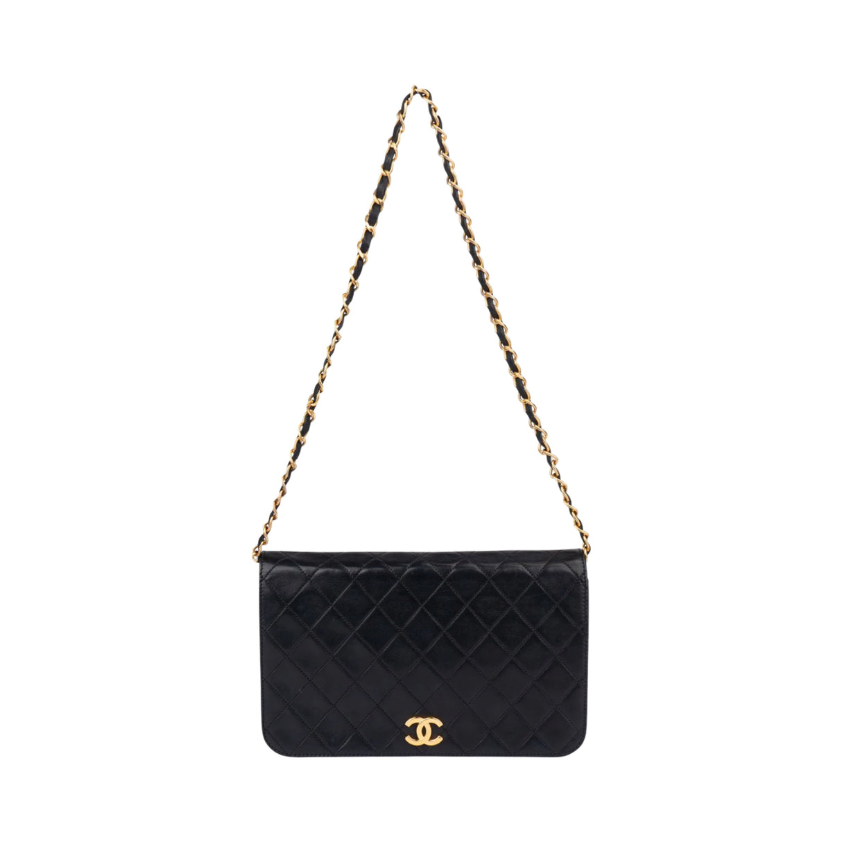 Chanel Quilted Lambskin 24K Gold Single Flap Shoulder Bag