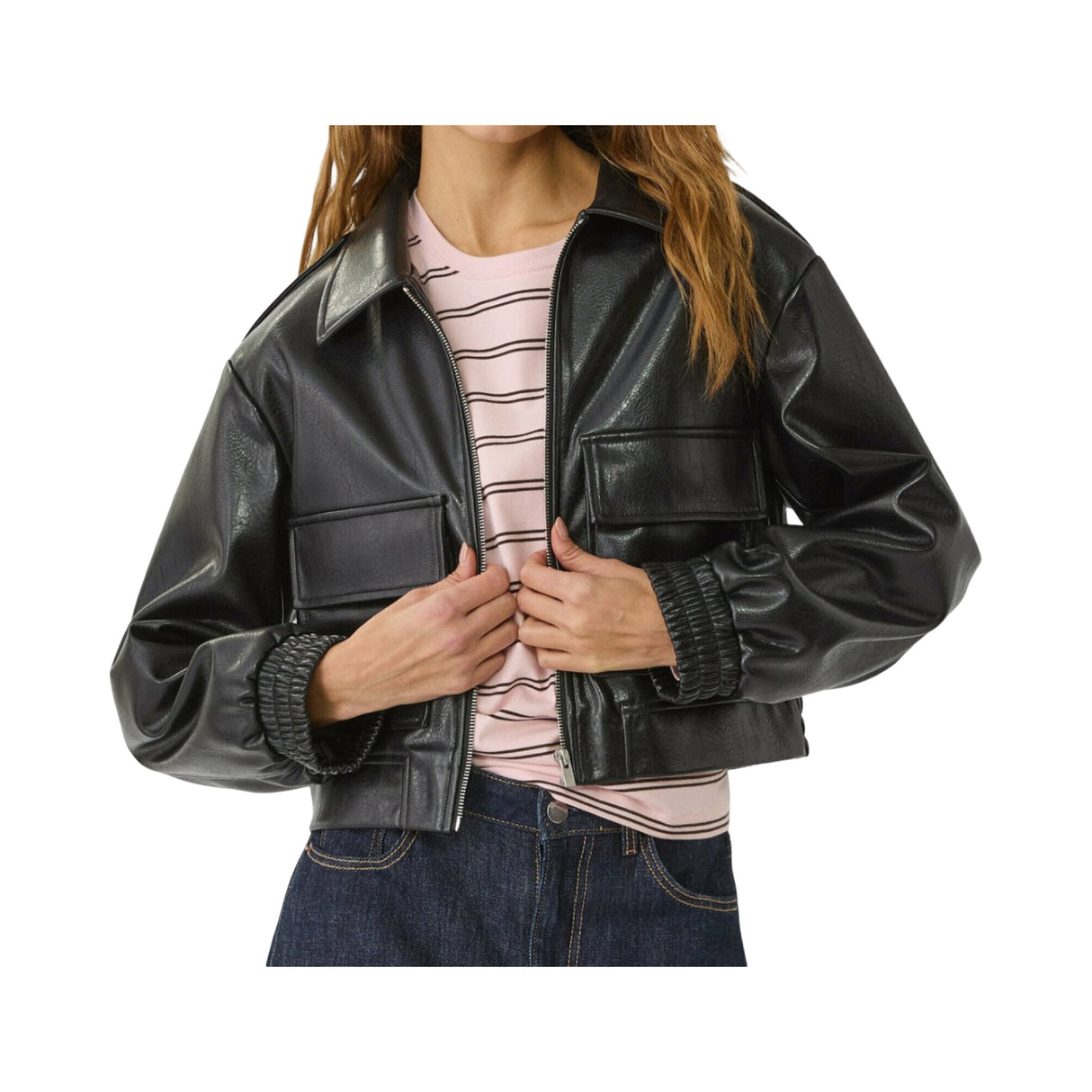 Stradivarius Kunstlederjacke