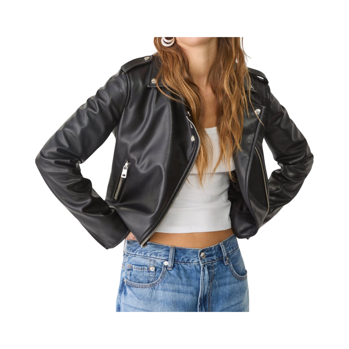 Stradivarius Bicker Kunstlederjacke