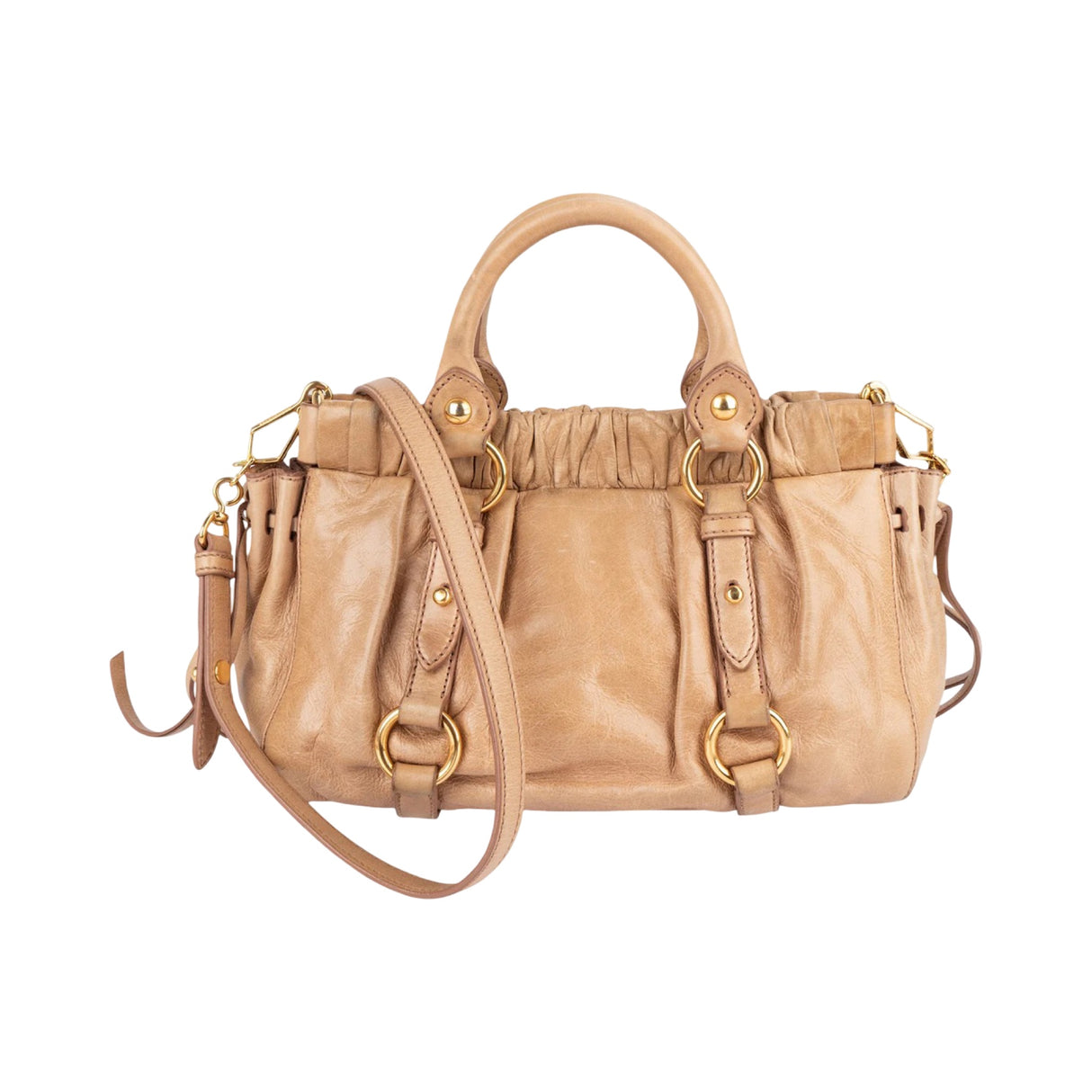 Miu Miu Vitello Lux Leather Small Satchel Handbag