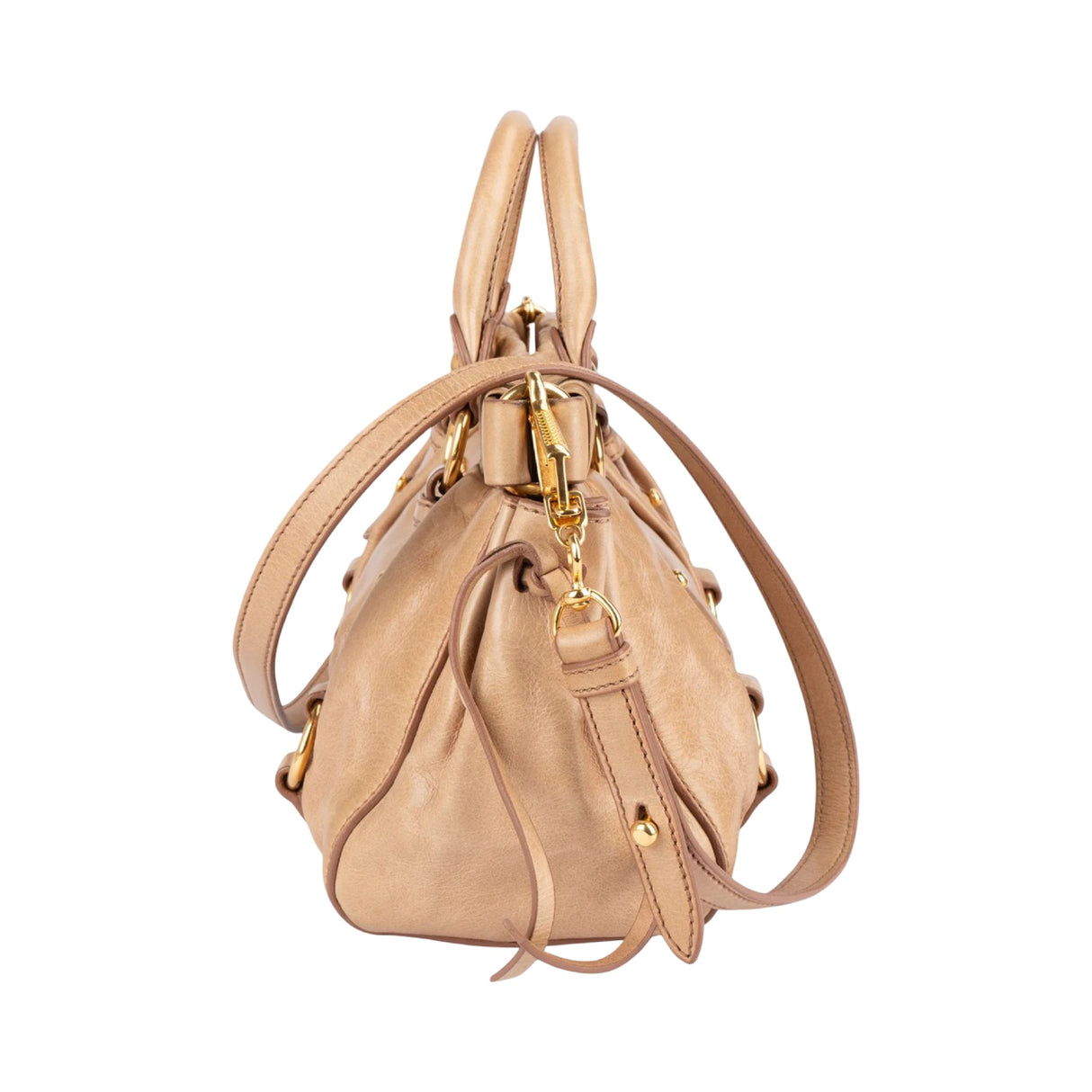 Miu Miu Vitello Lux Leather Small Satchel Handbag