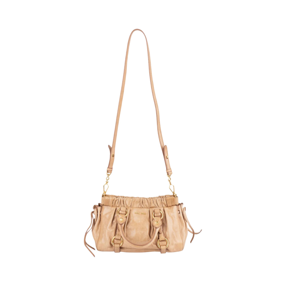 Miu Miu Vitello Lux Leather Small Satchel Handbag