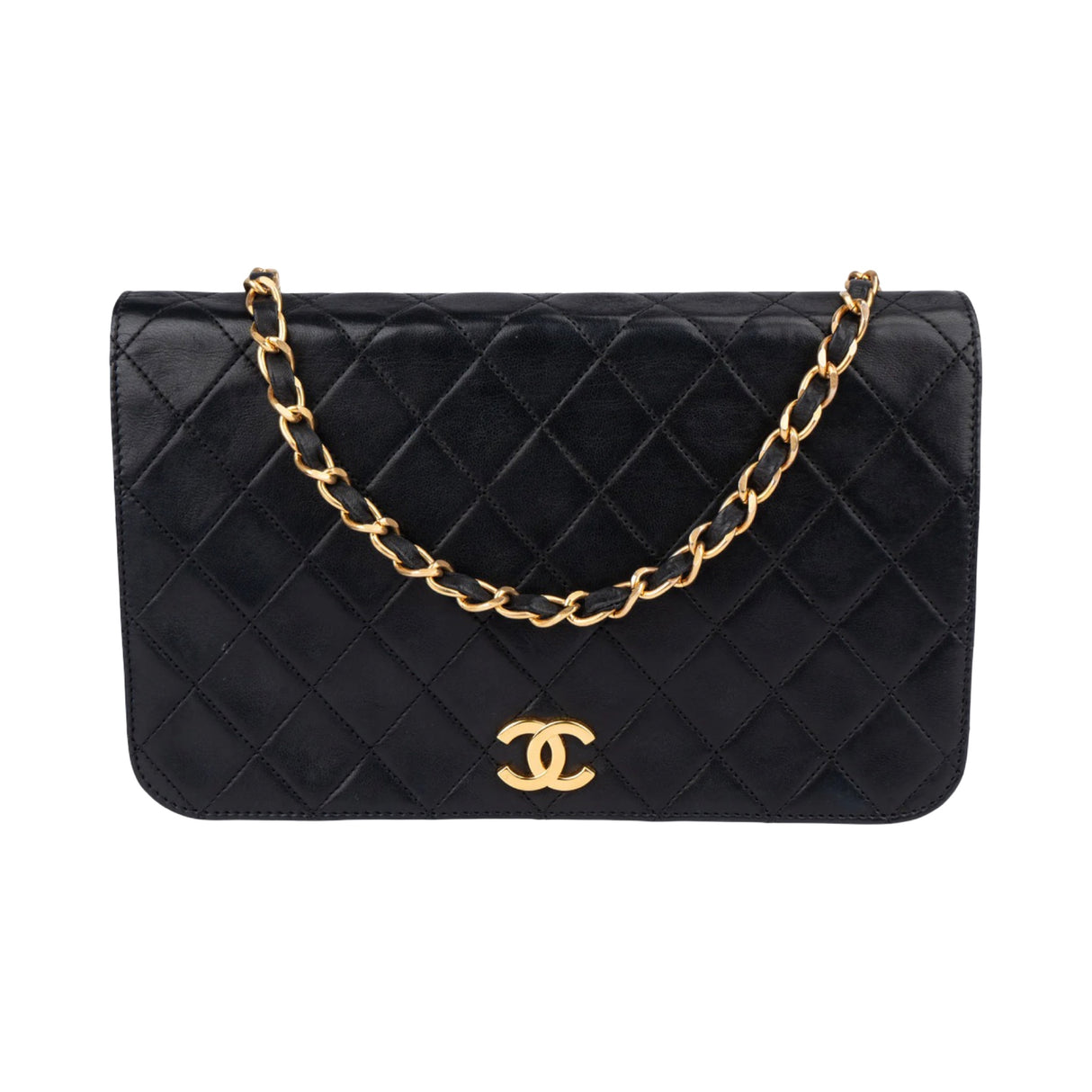 Chanel Quilted Lambskin 24K Gold Single Flap Shoulder Bag