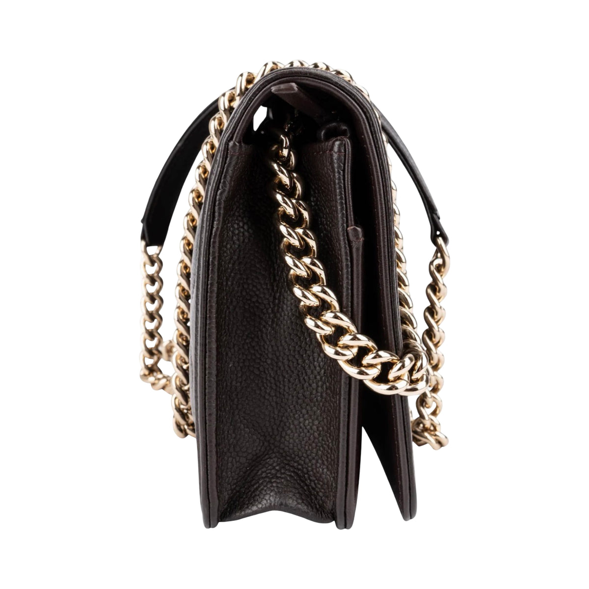Chanel Quilted Caviar Leather Boy Wallet on Chain Crossbody Bag