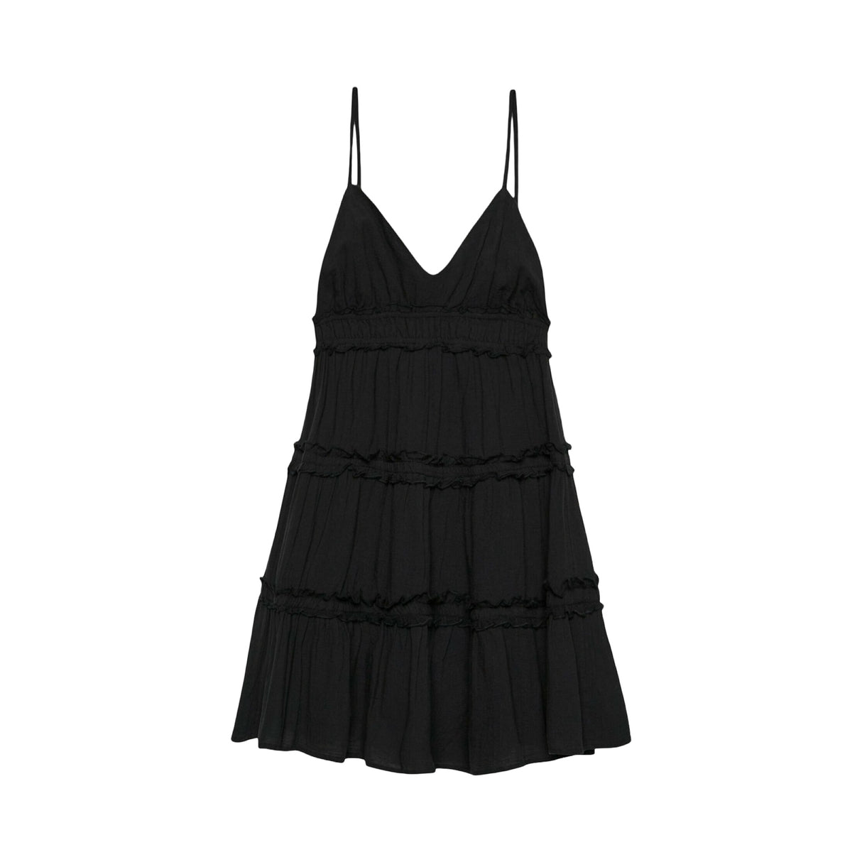 Stradivarius Freizeitkleid with Ruffles Schwarz