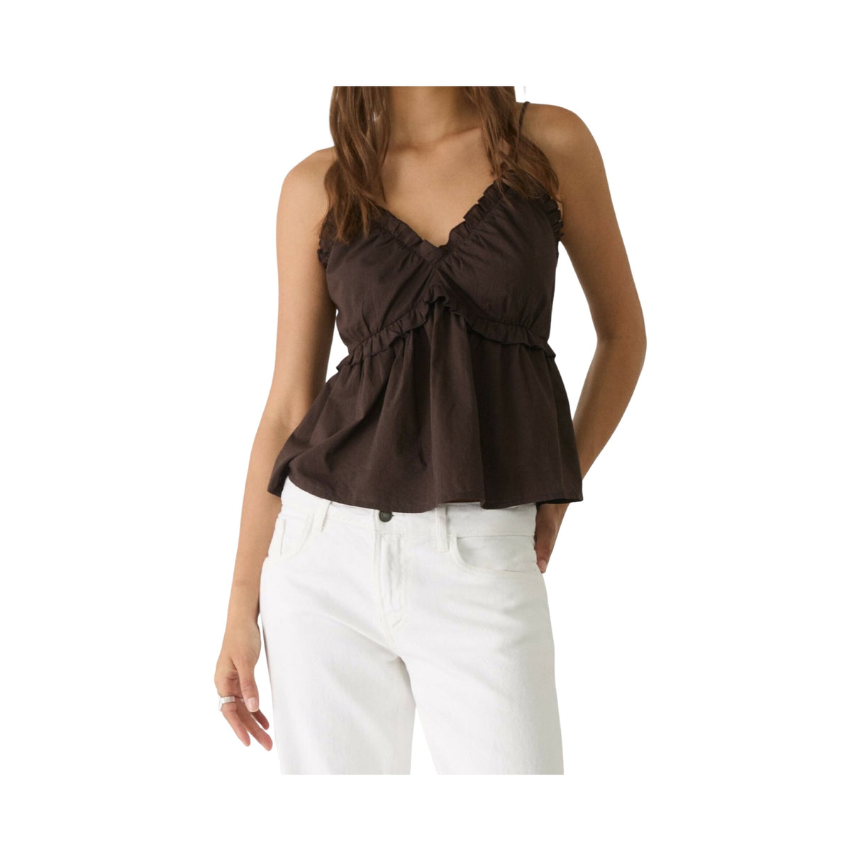 Stradivarius Straps Bluse dark Brown