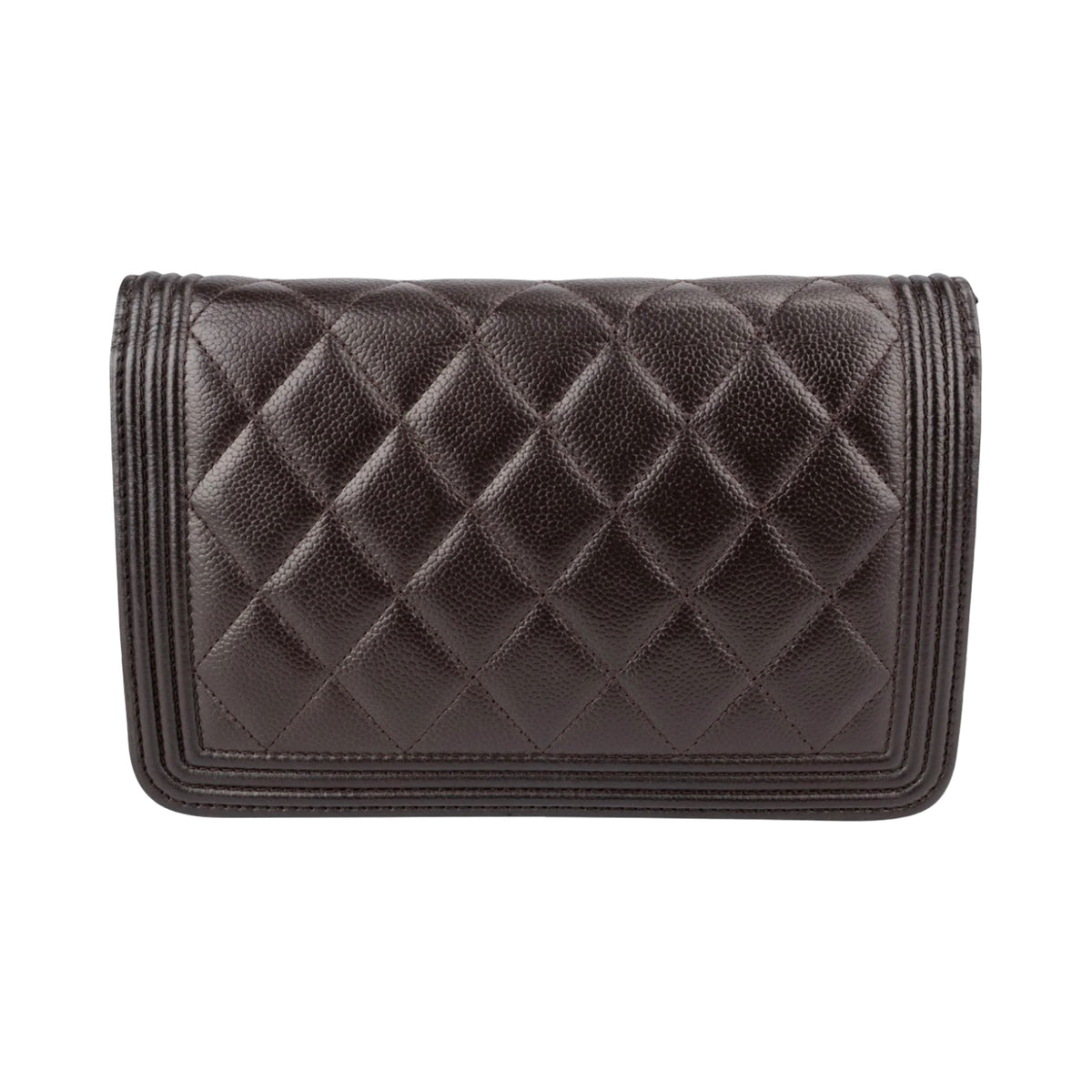 Chanel Quilted Caviar Leather Boy Wallet on Chain Crossbody Bag