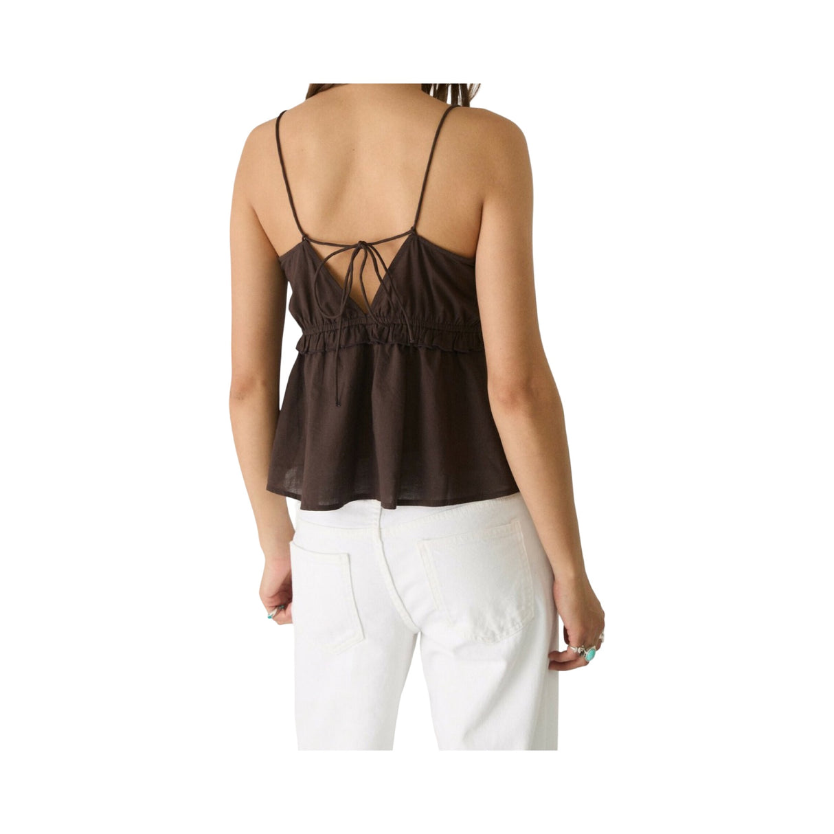 Stradivarius Straps Bluse dark Brown