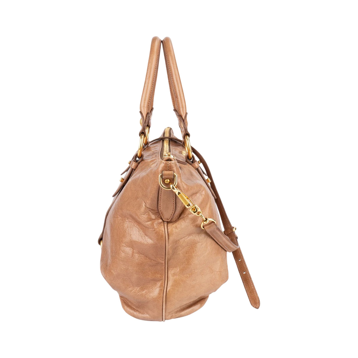 Miu Miu Vitello Lux Leather Satchel Tote Handbag