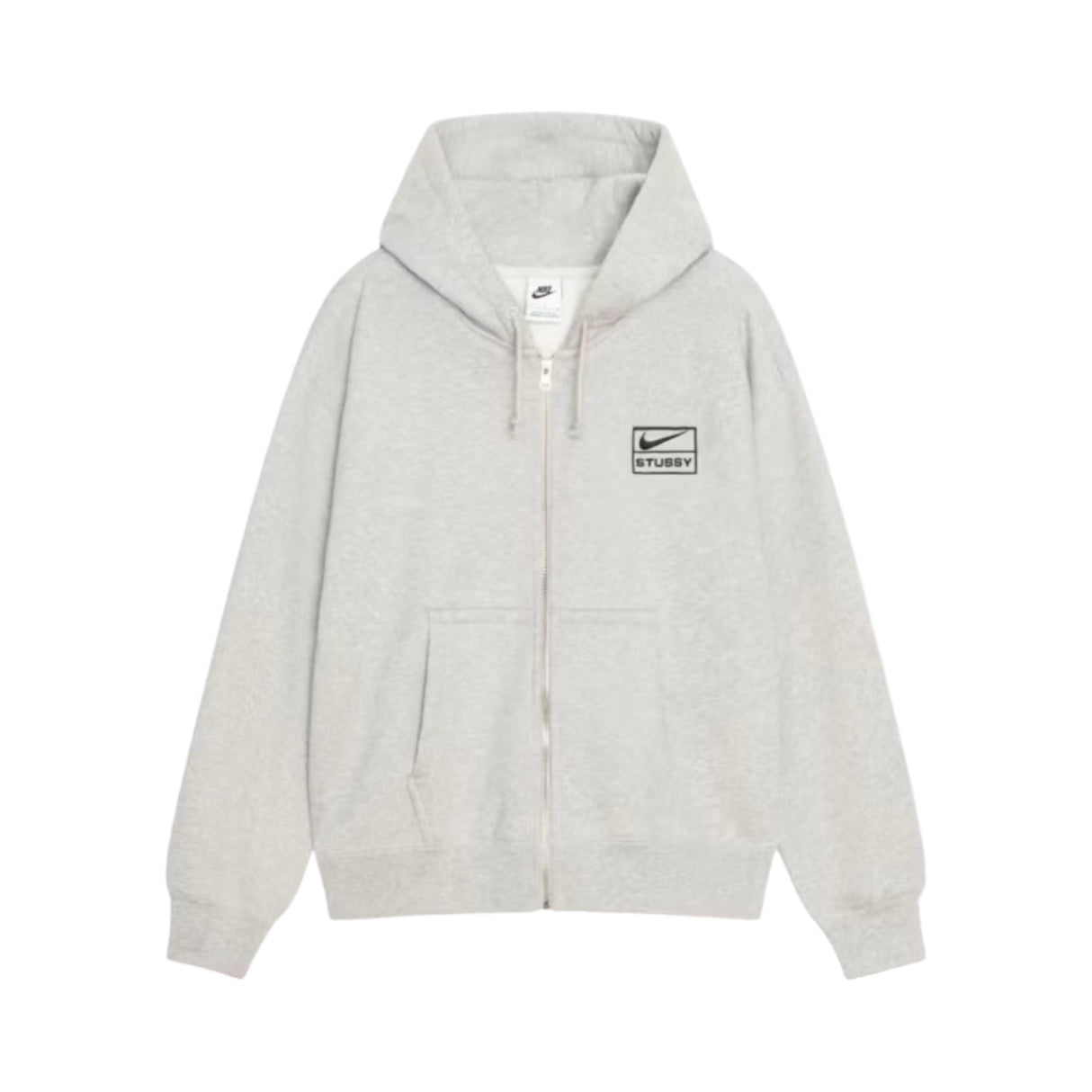 Stussy x Nike Stone Washed Fleece Zipper Heather Grey