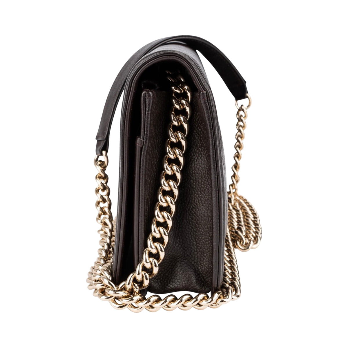 Chanel Quilted Caviar Leather Boy Wallet on Chain Crossbody Bag