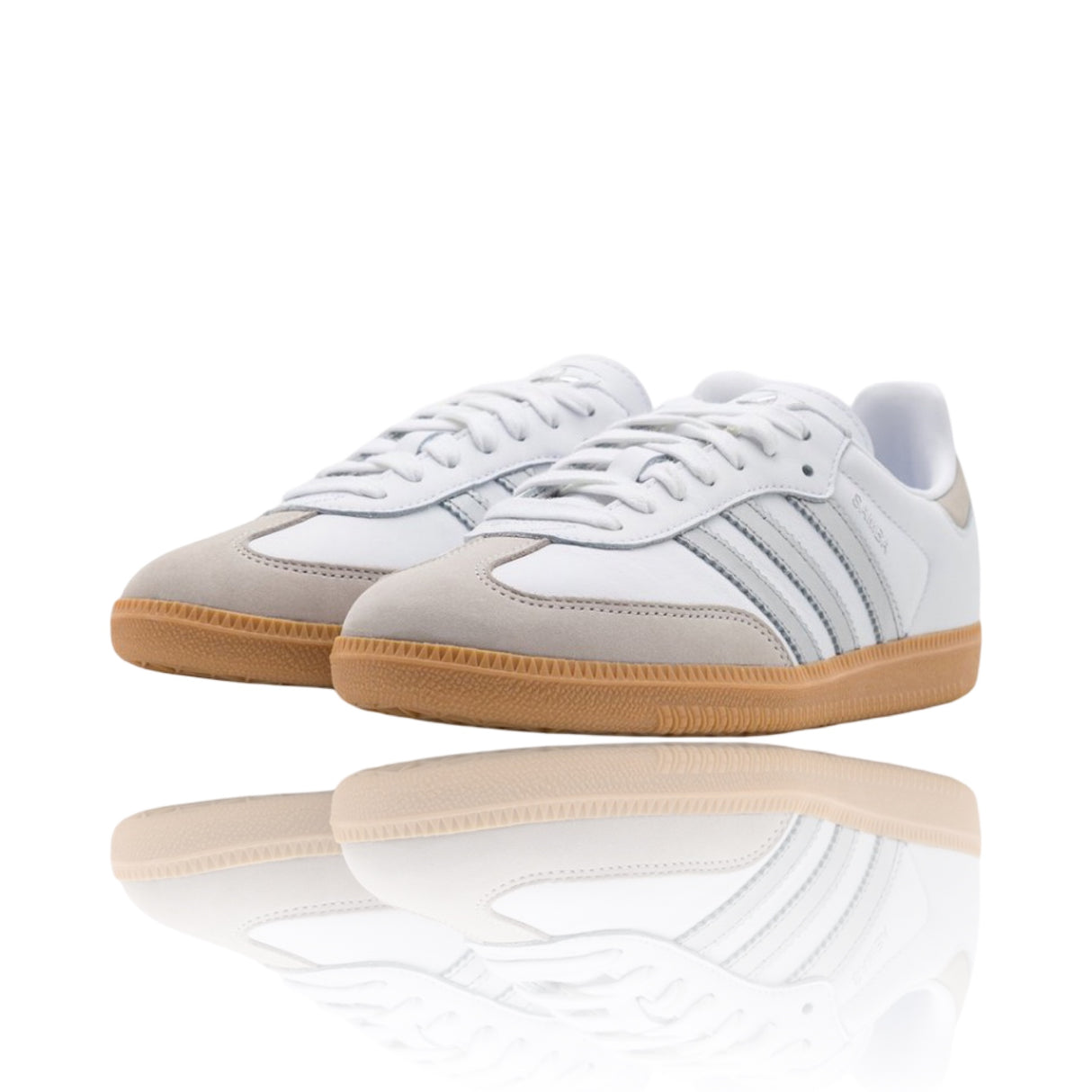 Adidas Samba OG White Silver Metallic Grey Gum