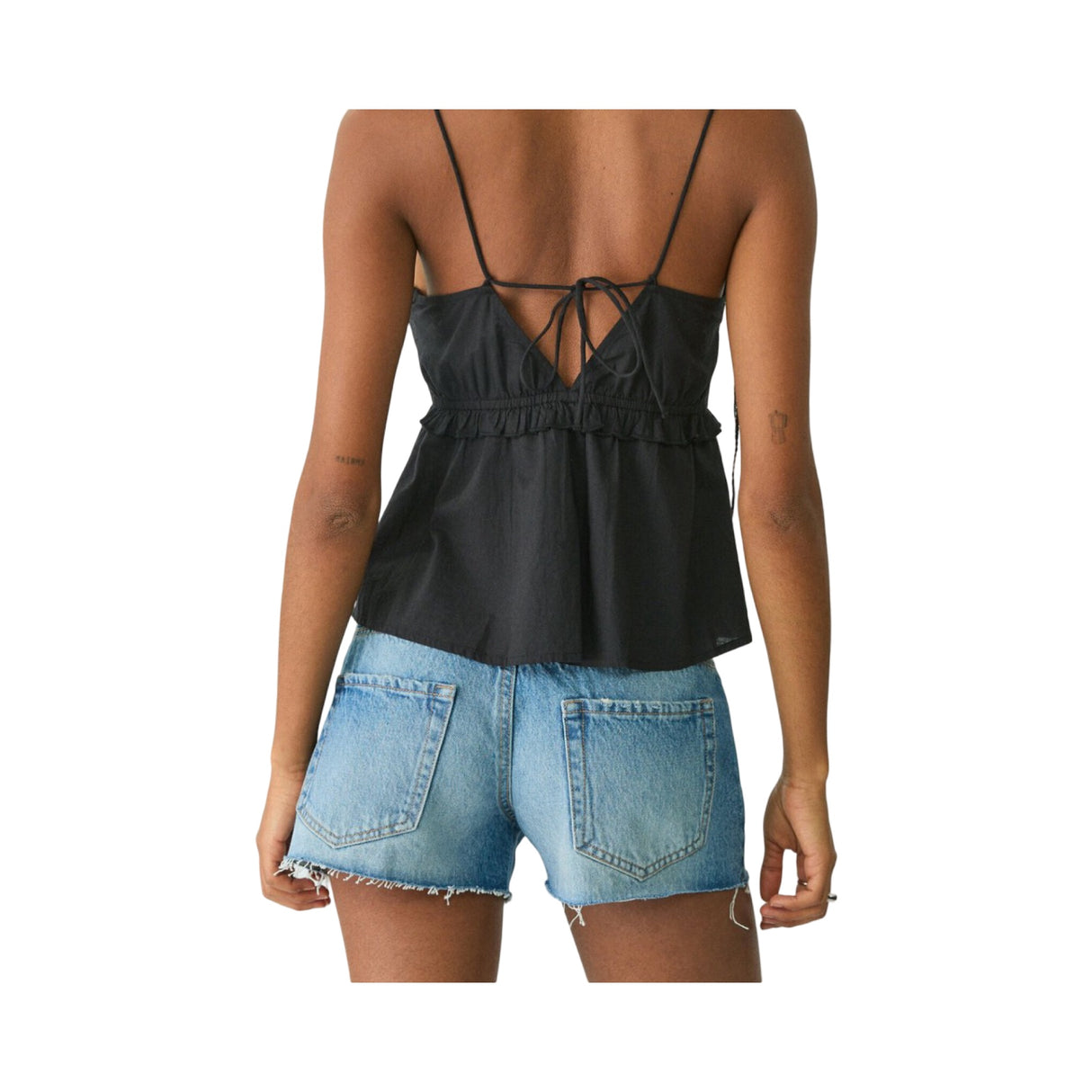 Stradivarius Straps Bluse Schwarz