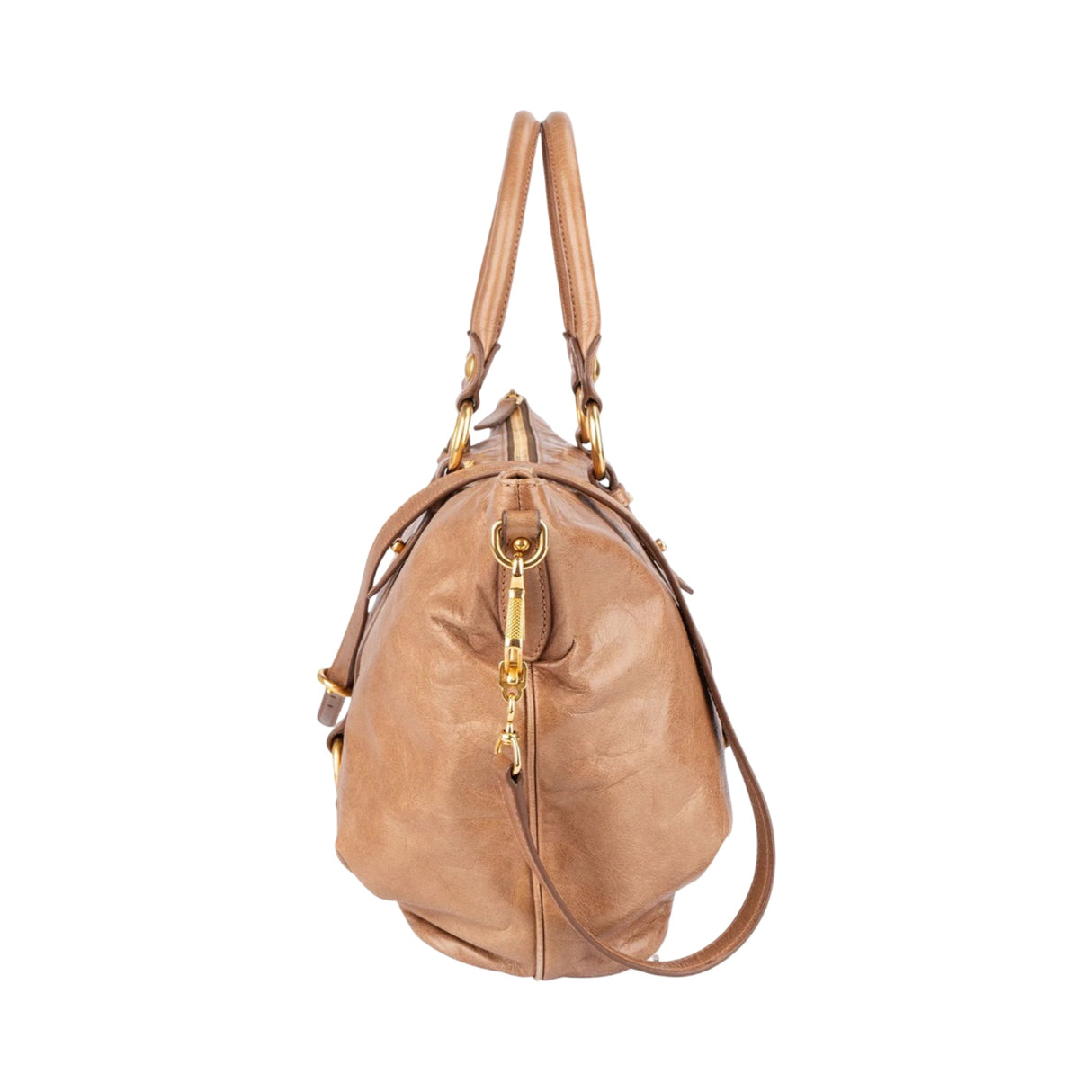 Miu Miu Vitello Lux Leather Satchel Tote Handbag