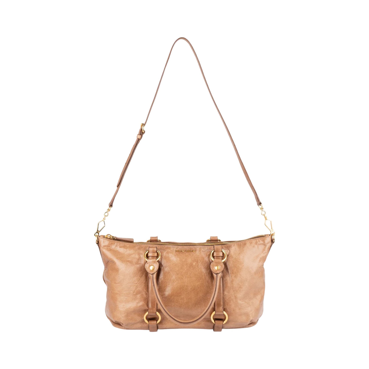 Miu Miu Vitello Lux Leather Satchel Tote Handbag