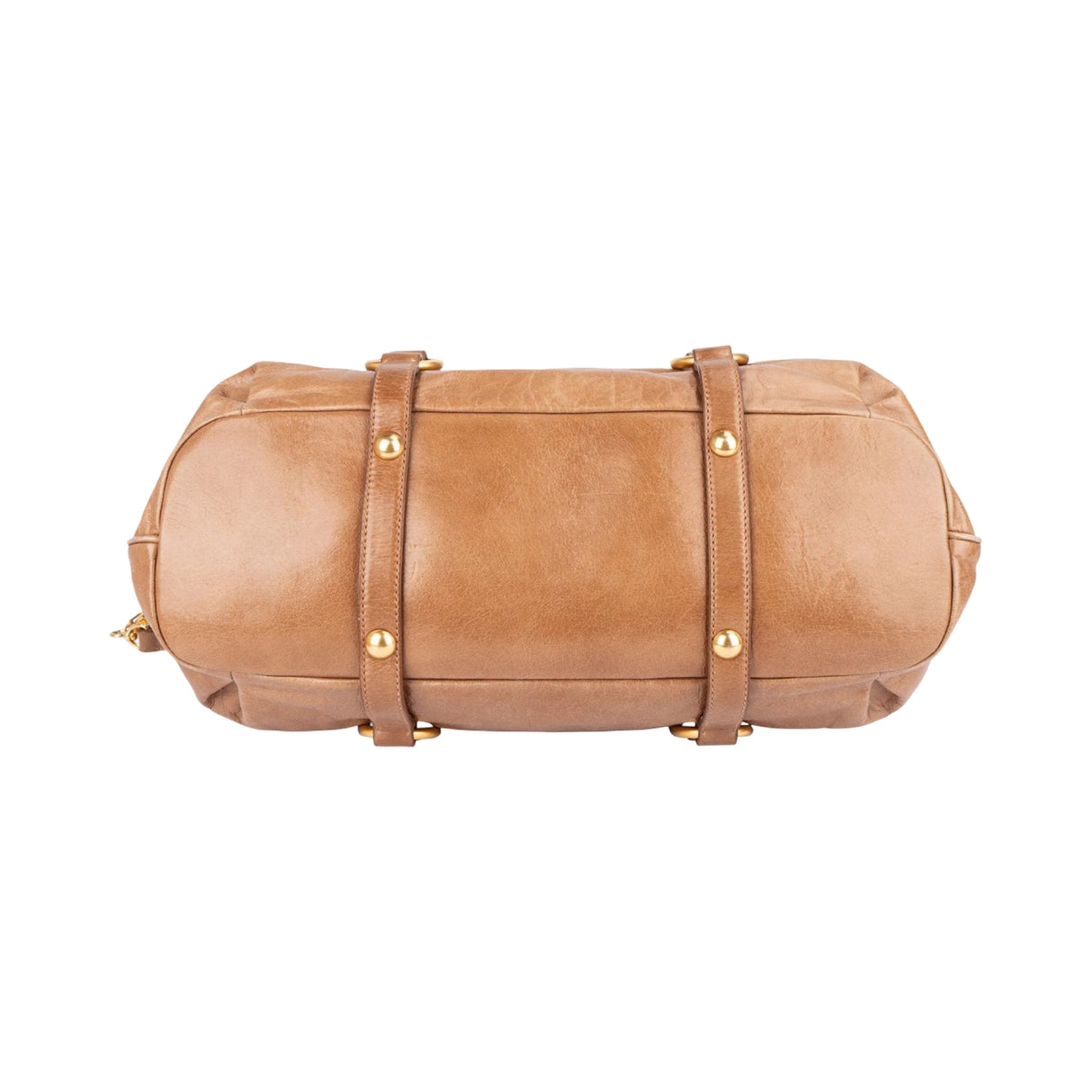 Miu Miu Vitello Lux Leather Satchel Tote Handbag