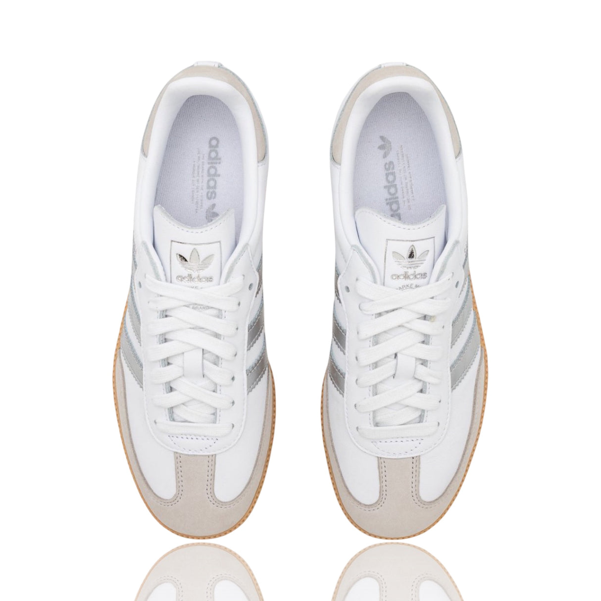 Adidas Samba OG White Silver Metallic Grey Gum