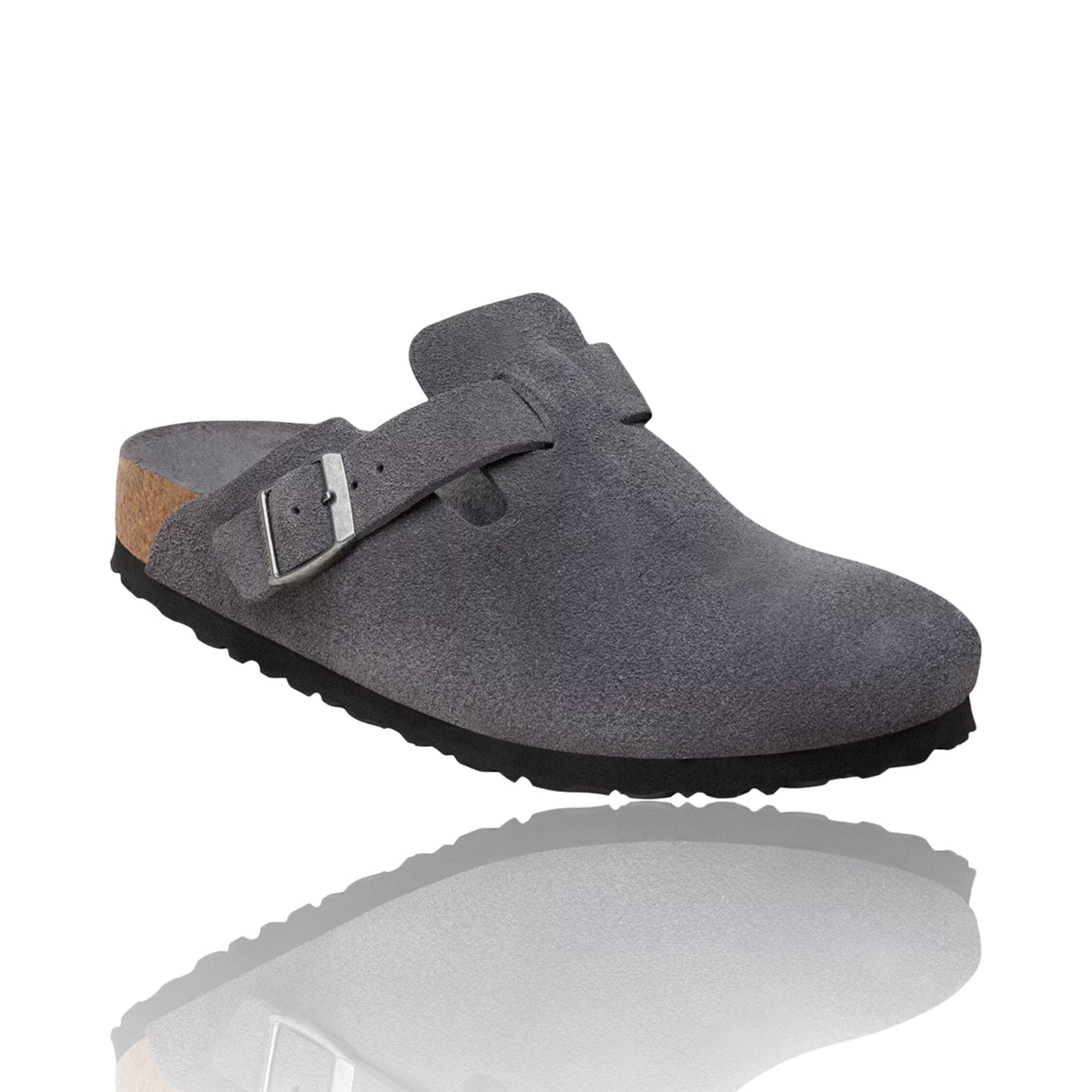Birkenstock Boston Clogs Charcoal Fb Veloursleder