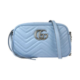 Gucci Marmont Leather GG Crossbody Bag Sky Blue