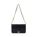 Chanel Quilted Lambskin 24K Gold Single Flap Shoulder Bag