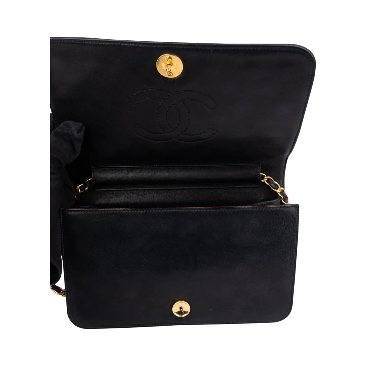 Chanel Quilted Lambskin 24K Gold Single Flap Shoulder Bag