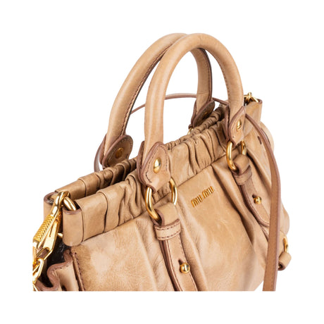 Miu Miu Vitello Lux Leather Small Satchel Handbag