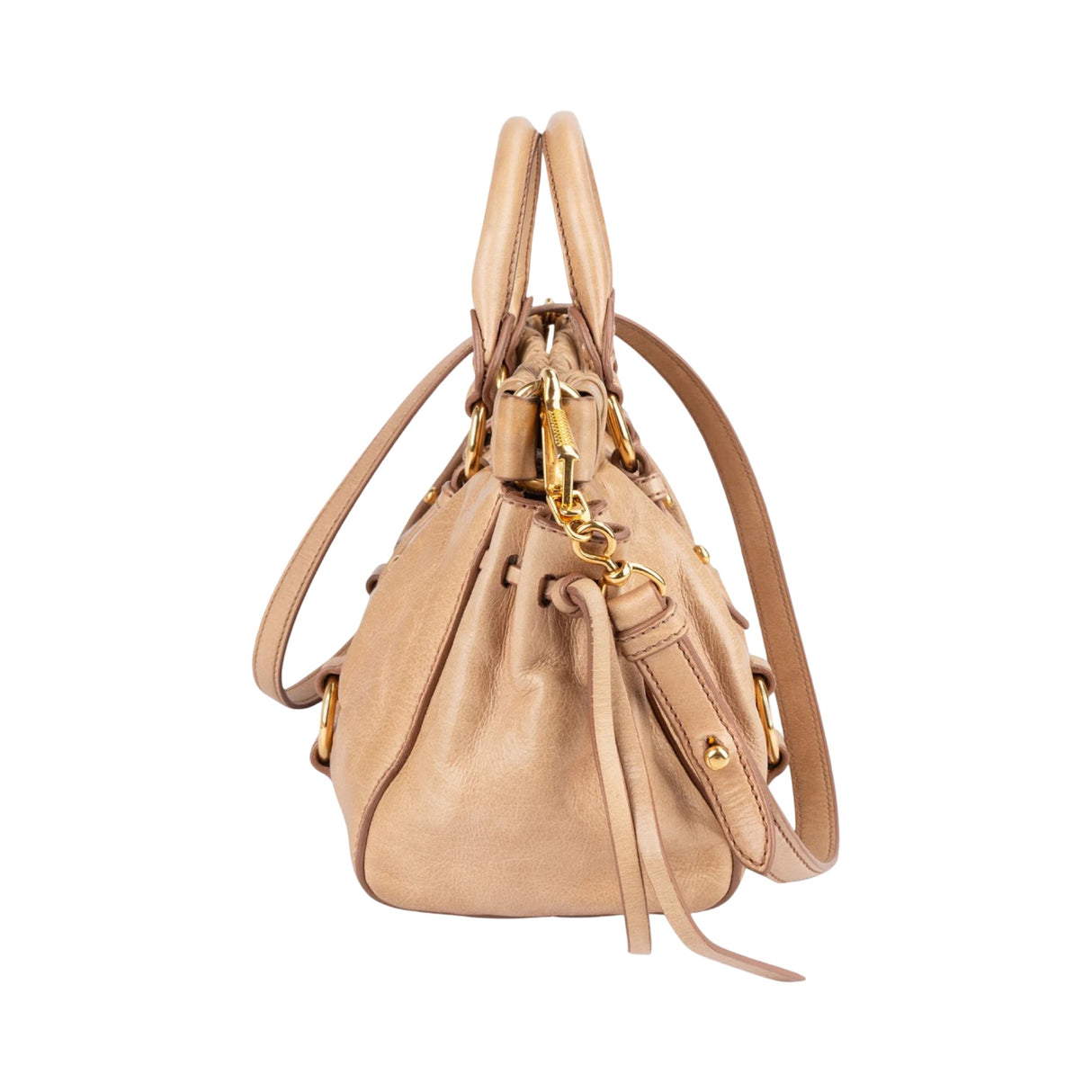 Miu Miu Vitello Lux Leather Small Satchel Handbag