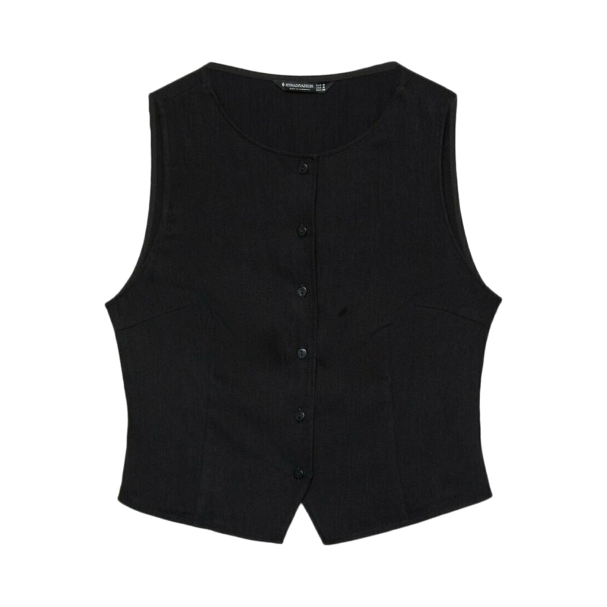 Stradivarius Textured With Buttons Black