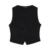Stradivarius Textured With Buttons Black