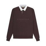 Fear of God Essentials Waffle Henley Rugby Shirt Plum