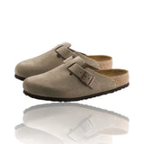 Birkenstock Boston Clogs Taupe Veloursleder