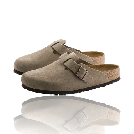 Birkenstock Boston Clogs Taupe Veloursleder