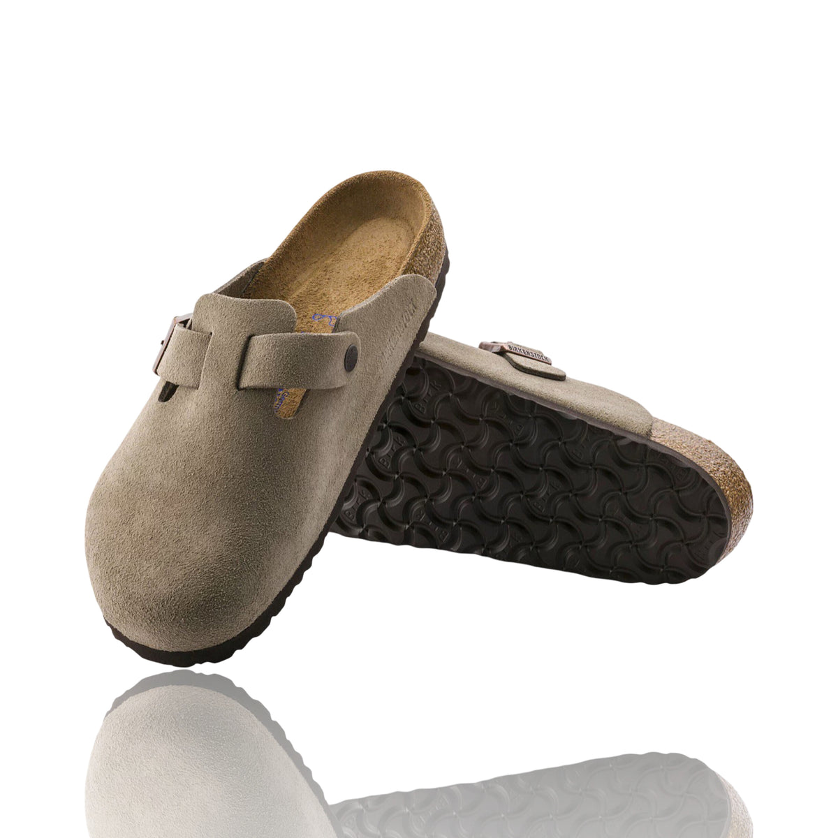 Birkenstock Boston Clogs Taupe Veloursleder