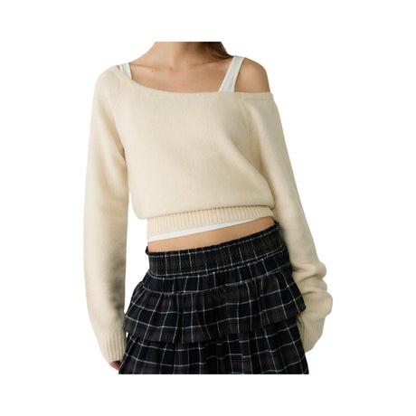 Stradivarius Asymmetric Strickpullover mottled beige