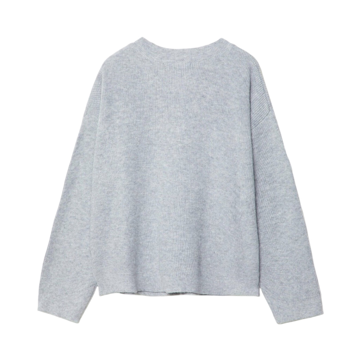 Stradivarius Felted V-Neck Strickpullover Grey