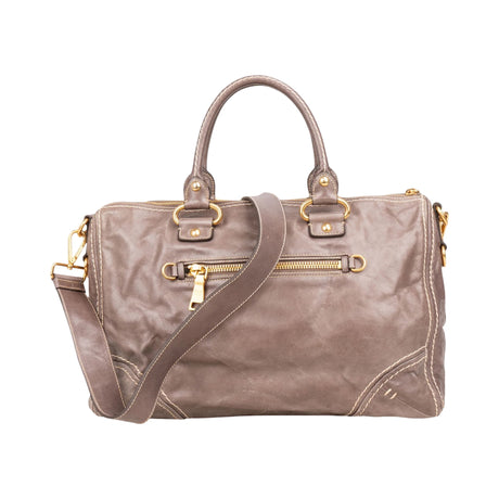 Prada Vitello Lux Leather Pristine Bauletto Satchel Handbag