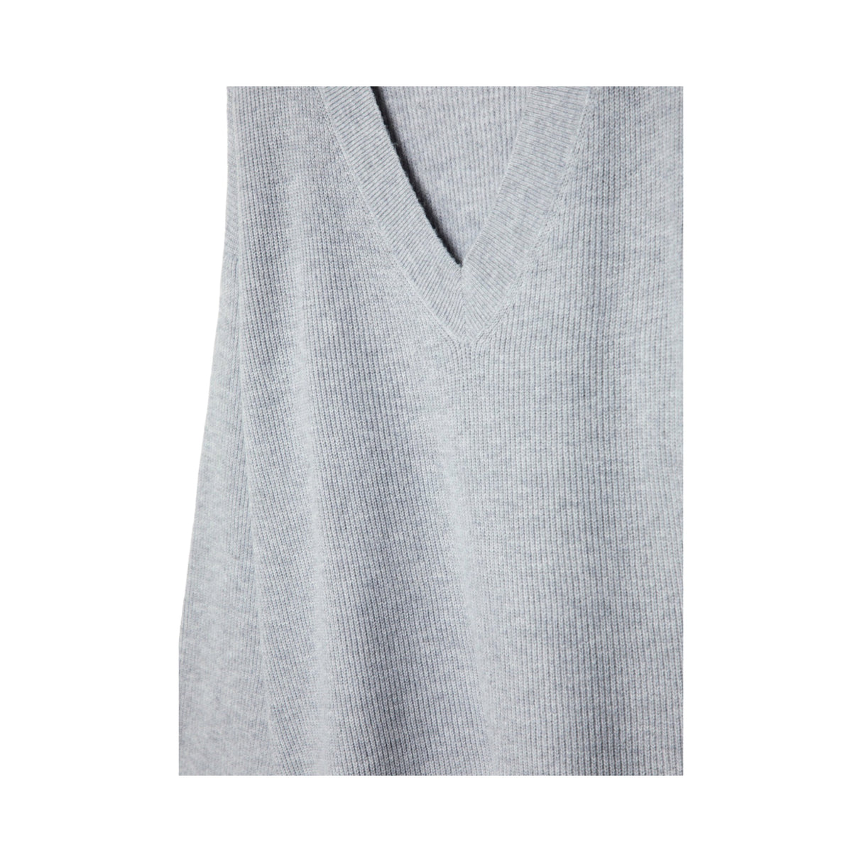 Stradivarius Felted V-Neck Strickpullover Grey
