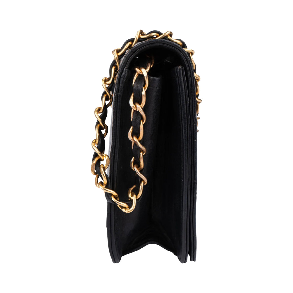 Chanel Quilted Lambskin 24K Gold Single Flap Shoulder Bag