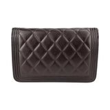 Chanel Quilted Caviar Leather Boy Wallet on Chain Crossbody Bag