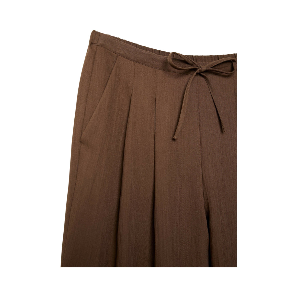 Stradivarius Textured Drawstring Stoffhose dark brown