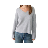 Stradivarius Felted V-Neck Strickpullover Grey