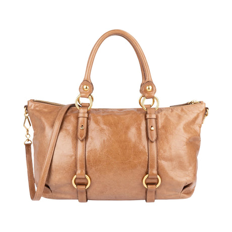 Miu Miu Vitello Lux Leather Satchel Tote Handbag
