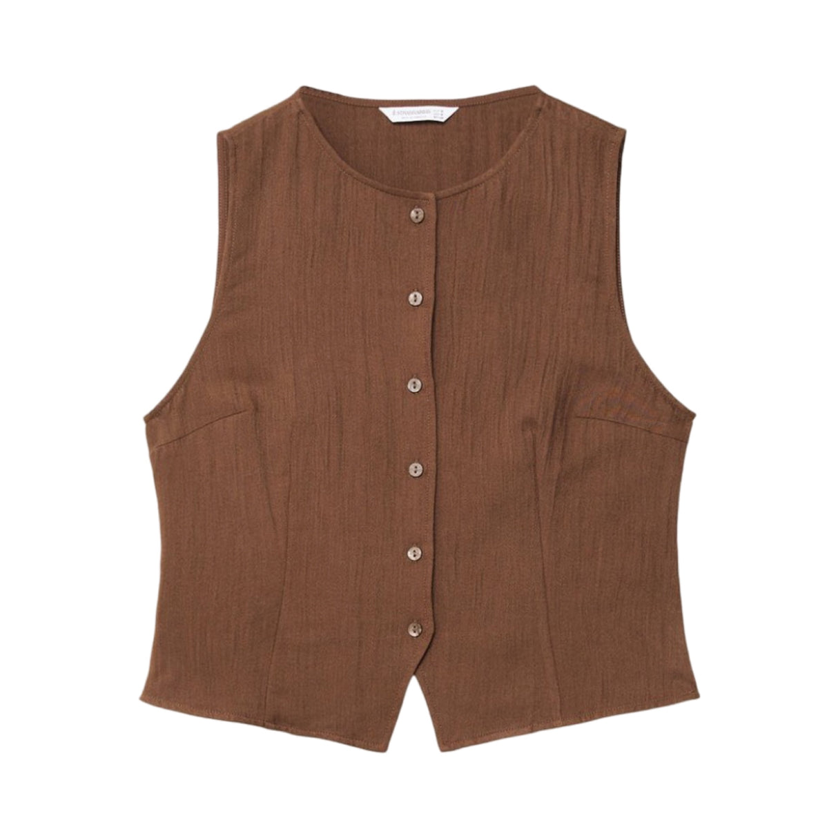 Stradivarius Textured With Buttons Dark Brown