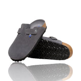 Birkenstock Boston Clogs Charcoal Fb Veloursleder